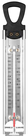 Candy Thermometer with Pot Clip, 2026 New Deep Fry Oil Food Cooking Kitchen Instant Read Thermometer for Jam, Syrup, Jelly, and Deep Fry, Stainless Steel Kitchen Accessories for Candy Making