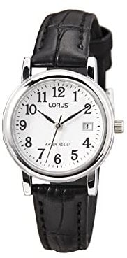 Lorus Klassik Damen-Uhr mit Palladiumauflage und Lederband RH765AX9