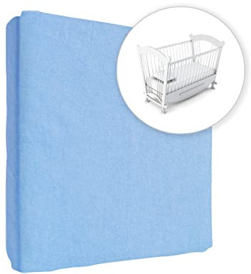 Jersey 100% Baumwolle Spannbetttüch, Passend für 90 x 40 Babybett Matratze (Blau)