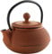 LACOR - 68666 - Tetera De Hierro Fundido Bamboo de 0,6 litros - Naranja