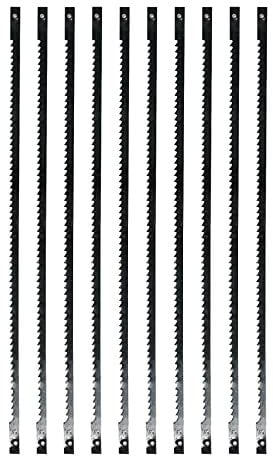 Dapetz® Pack of 10 Scroll Saw Blades 14 TPI 130mm Long Pin End Blades for Cutting Plastic Wood and Metal Alternate Offset Teeth 3mm Wide x 0.4mm Thick