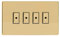Varilight Eclique 2 4-Gang 1-Way Remote/Tactile Touch Control Master LED Dimmer Light Switch 4 x 0-100W (Max 10 LEDs) Polished Brass JDVE104S