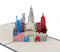 3D KARTE USA Skyline I Pop-Up Karte als Reisegutschein I Amerika Geschenk/Souvenir/Andenken in einer Klappkarte