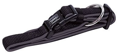 Nobby Halsband Classic Preno, schwarz / grau L: 40-55 cm, B: 25/35 mm, 1 Stück