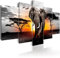 murando - Leinwand Bilder Afrika 100x50cm 5 tlg - Wand Deko Leinwand Bilder Groß Wanddeko Wohnzimmer Schlafzimmer Kunstdrucke Wandbild Wohnzimmer - Landschaft Tier Elefant g-C-0054-b-o