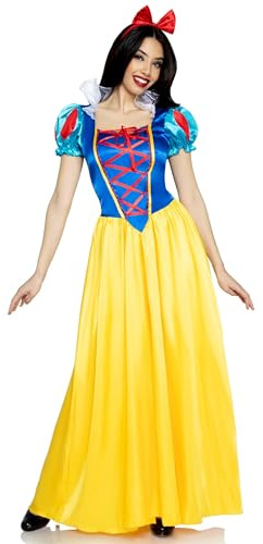 Leg Avenue Classic Snow White Costume Full Length Dress and Bow, X-Large