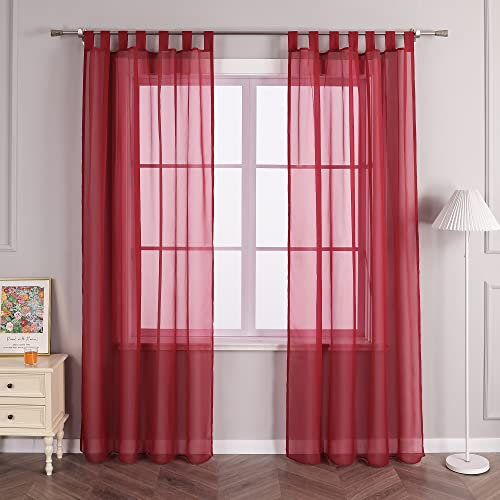 Joyswahl Gardine Uni Voile Vorhang mit Schlaufen »Julia« Dekoschal Fenster Schal BxH 140x245cm Winerot 1er Pack