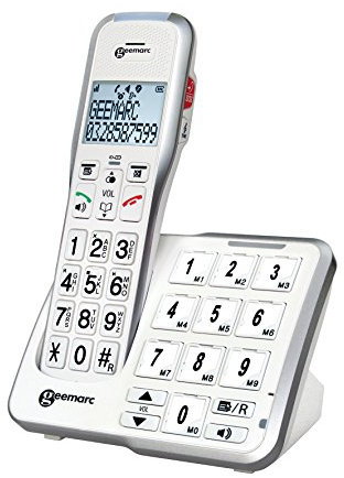 Geemarc Amplidect 595 Photo - Amplified Cordless Telephone with Answering Machine, Customisable Photo Memories and SOS Function - Medium to Severe Hearing Loss - Hearing Aid Compatible - UK version