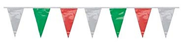 PARTY DISCOUNT Wimpelkette Italien-Fahne dreieckig, 4 m