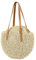 YXQSED sac tissé rond en paille - sac de plage été grande taille femme Voyage boho sac paille Beige
