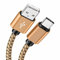 YSJJZRL USB Tipo C Cavo 2 Pack USB C Cavo di Ricarica in Nylon Intrecciato (USB 2.0) Compatibile con Samsung Galaxy S10 S9 Nota 9 8 S8 Plus, LG V30 V20 G6 G5, Google Pixel (Gold) 0.8ft