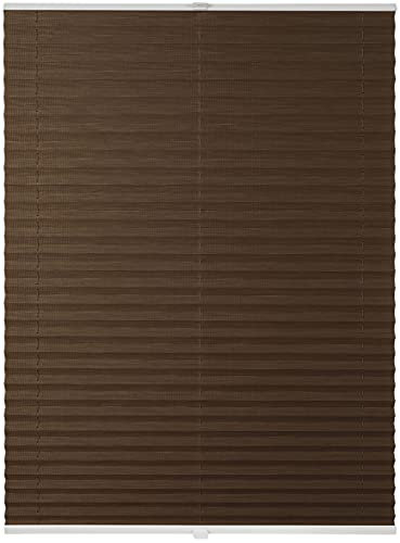 ondeco Store plissé sur mesure en bambou pour toutes les fenêtres intérieures, montage dans une barre de verre, protection solaire et opaque, marron foncé, bambou B : 151-160 cm, H : 101-150 cm