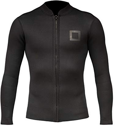 Surf Squared Men's Wetsuit Top Jacket 2mm or 3mm - Neoprene Long Sleeve for Warmth & Comfort, Extended Back Flap - Ideal for Surfing, Snorkeling & Watersports - 4X-Large - 3MM