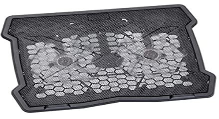 APM 571927 - Support PC Portable Ventilé - Refroidisseur Avec 2 Ventilateurs - Support Incliné - Alimentation USB - Compatible PC et MAC - Silencieux - Noir