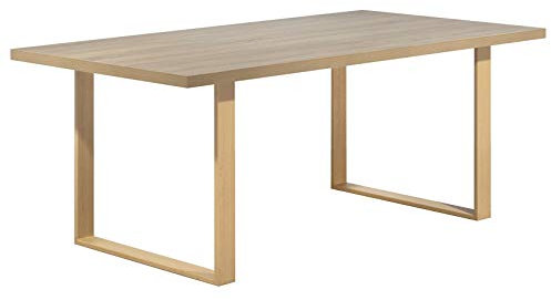 i-flair Esszimmertisch Macon 200x100 cm Kufentisch Holztisch Esstisch Kufengestell Tisch mit Tischplatte und Kufen - Eiche + Eiche