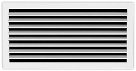Rejilla de Retorno Blanca con Lamas Horizontales Fijas de 45º para Aire Acondicionado, Entrada de Aire (400 x 100mm)