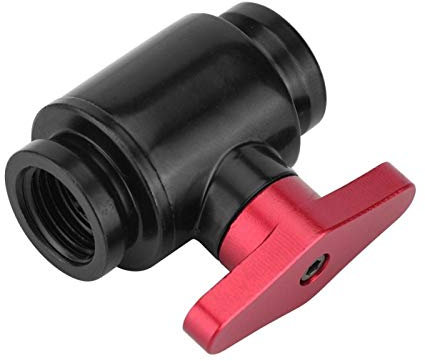 PUSOKEI G1 / 4-Kugelhahn, Schwarzes Ventil, Kugelhahnstruktur mit Hohem Durchfluss, Wasserkühlventil mit Griff, für Computer-Wasserkühlsystem(rot)