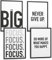 Papierschmiede® Premium Spruchbilder Set 4er mit Rahmen, DIN A3 fertig gerahmt (Material und Farbe wählbar) Motiv: Think Big, Poster Bilder Set mit Sprüchen, Typografie Wohnzimmer