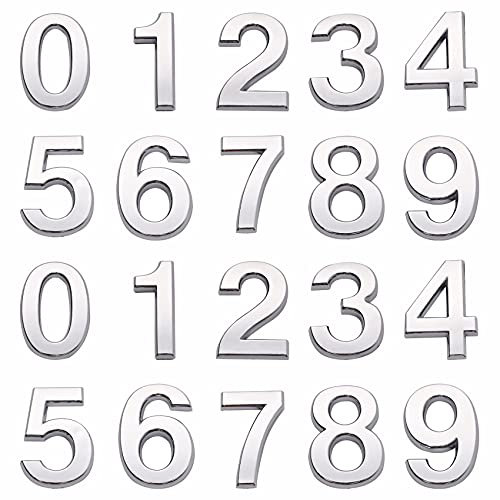 Cuayaes Lot de 20 Numero de Maison Exterieur Chiffre Autocollants Stéréoscopiques, Numero Boite aux Lettres de 0 à 9 pour Maison, Bureau, Appartement, Chambre d'hôtel