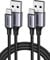 UGREEN Lot de 2 Câble USB C 3A Charge Rapide Nylon Tressé Compatible avec iPhone 16 Plus Pro Max 15 Galaxy S24 S23 A05S A35 A55 Redmi 14C A3 Note 13 12 P60 P50 Manette PS5 (0.5M)