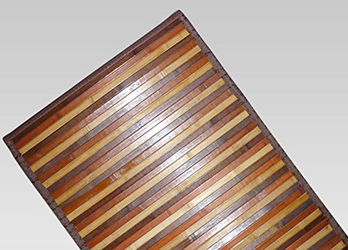 BIANCHERIAWEB Bambus Teppich Degradè Braun, Küchenläufer 50x140 cm, Küchenteppich rutschfest 100% Bambus, Kitchen Lane aus strapazierfähigem Material, nimmt Keine Flecken auf