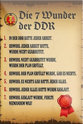 schilderkreis24 – Lustiger Spruch “7 Wunder DDR“ Magnet Deko Kühlschrankmagnet Humor Geschenkidee Geburtstag Weihnachten 9x6 cm
