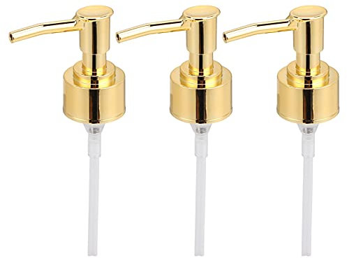 lyrlody 3 Pezzi Distributore di Emulsioni Pompa di Ricambio, Erogatore Pompetta Pressione ABS Pompa per Dispenser di Sapone, Universale, 5,4x14,5 cm (Oro)