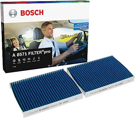 Bosch A8571 - Filtro abitacolo FILTER pro efficace contro batteri, gas nocivi, virus, muffe, particelle di polvere e allergeni