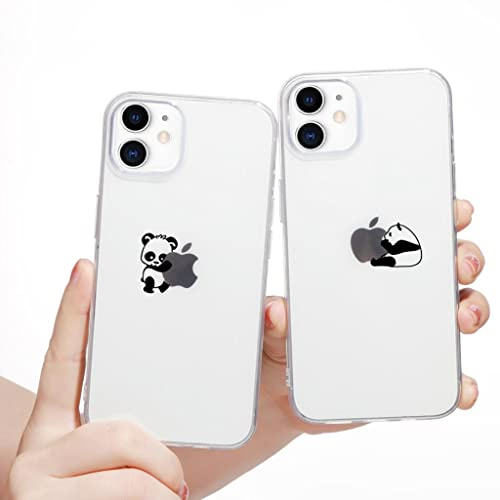 Yoedge 2 Stück Durchsichtig Hülle für iPhone 11 6,1, Transparent Handyhülle mit Aesthetic Motiv Mode Chic Muster, Ultra Dünn Weich Klar Silikon TPU Stoßfeste Bumper Schutzhülle für Mädchen, Panda