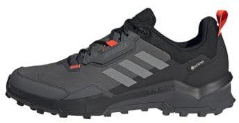 adidas Herren Terrex AX4 Gore-TEX Hiking Shoes Wanderschuhe, Grey Six/Grey Four/Solar Red, 44 2/3 EU