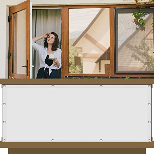 Balkon Sichtschutz Seitenmarkise 70 x 1000 cm Wetterschutz Wasserfest Windfest Pergola PB2 PES 100% Polyester für Seite den Balkon Garten Terrasse, Weiß