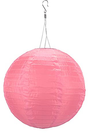 Wasserdichte Solar LED-Laterne aus Nylon, Solar Laterne Warmweiß Licht, Deko Lampe für Hochzeit, Geburtstag, Party, Urlaub, Garten, Outdoor, Solarlaterne Solarlampen für Außen (Rosa, 8Zoll)