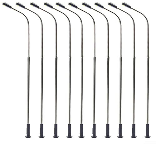10 stücke Modell Eisenbahn Zug Lampe Post 10,8 cm oder 4,2 Straße Hell Warmweiß HO OO Skala Lampen Post 1:87 Straßenlaterne Einzelkopf 3V 20mA
