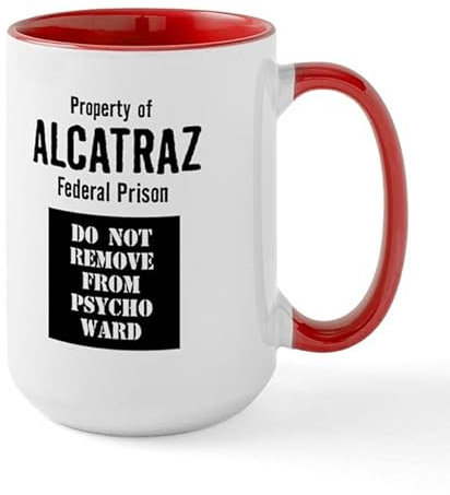 BAAROO Property of Alcatraz Große Tasse Keramik Kaffeetasse, Teetasse, 425 ml