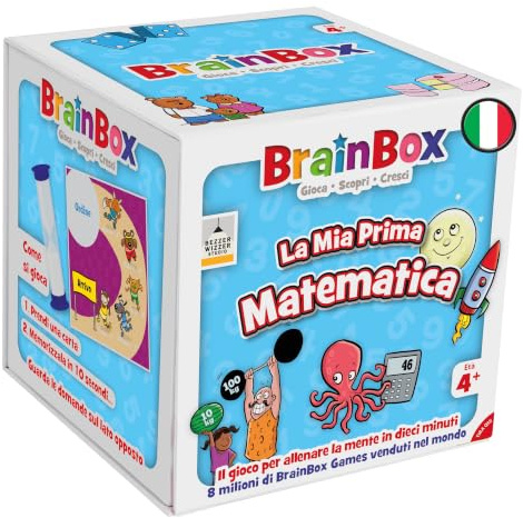 Asmodee - BrainBox: Meine erste Mathematik - Spiel zum Lernen und Trainieren des Geistes, 1+ Spieler, 4+ Jahre, Ausgabe auf Italienisch