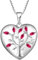 YL Lebensbaum Medaillon Halskette 925 Sterling Silber Schnitt Rubin Herz Medaillon Anhänger für Damen