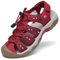 Dannto Sandales de Randonnée pour Femme Sandales de Marche Bout Fermé Sandales de Sport Extérieur de Plage de Trekking(rouge,40)