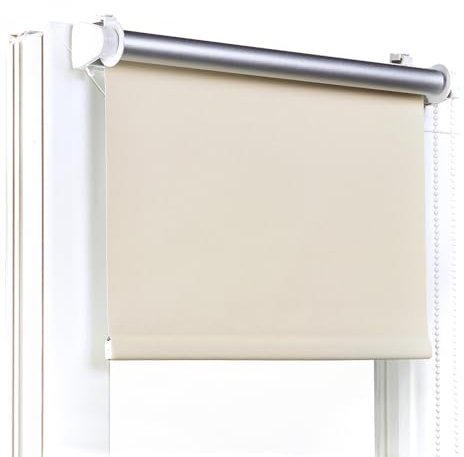 Fenster DEKOR - Rollos Für Fenster Ohne Bohren Ecru - Verdunkelungsrollo B70 x H230 cm - Klemmrollo Verdunkelung - Fensterrollo Für Balkontüren - Verdunklungsrollo Leicht Zu Installieren - Klemmfix
