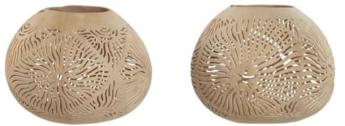 Home ESPRIT Kerzenhalter aus Kokosfaser, 15 x 15 x 13 cm (2 Stück)