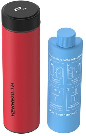 KEKHEALTH Nevera Medicamentos Portatil Con Pantalla de Temperatura 60 Horas 1-3 Pluma, Nevera Insulina Viaje para Diabéticos con 2 Enfriador, Bolsa Gel Frio(Rojo de Rescate)