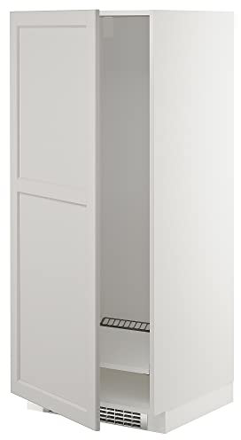 METOD mobile alto per frigorifero/congelatore, 60x60x140 cm, bianco/Lerhyttan grigio chiaro