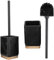 KADAX Brosse WC avec Support et Poignée, Porte-Brosse WC sans Perçage (Carré Noir)