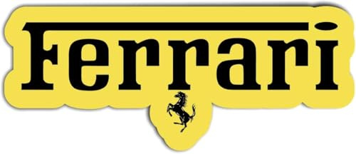Hicsticayt Ferrari Gelb Sticker, Aufkleber, Doppelpack, mehrere Größen Einschließlich Zwei Teile (20cm)