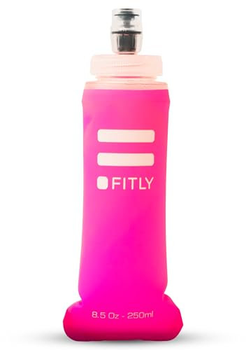 FITLY Flask 250 ml Pink - Gourde Souple Pour Sac D'hydratation De Course - Idéal pour Le Running, Vélo - Bouteille D'eau Pliable pour Utilisation en Extérieur - Flasque souple pour l'hydratation