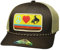 Red Dirt Hat Company Southwest verstellbare Snapback-Mütze, Peace, Love & Rodeo - Braun/Khaki, Einheitsgröße