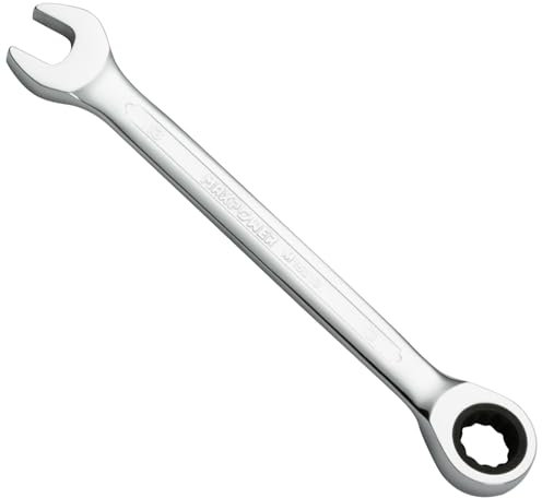 MaxPower Llave Combinada de Carraca de, llave de Engranaje Industrial con Carraca de 72 Dientes y Diseño de 12 Puntas, Fabricada con Acero al Cromo Vanadio Forjado y Tratado Térmicamente (13mm)