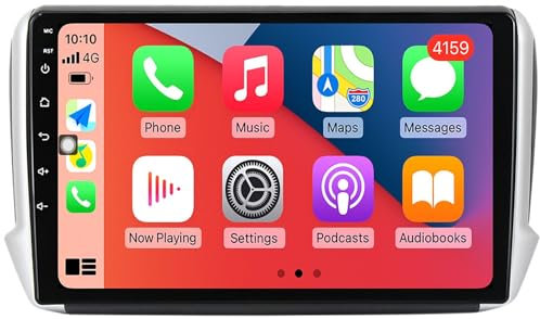 ZCHBSM Android 12 Lettore video multimediale Navigazione GPS per P-eugeot 208 2013-2020, Ricevitore stereo per auto doppio DIN 10'' Touchscreen, Supporto autoradio SWC/TF Card/4G/WIFI/DSP/Ingresso AUX