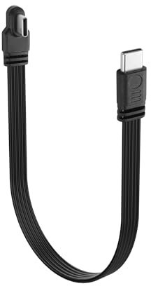 YACSEJAO 90 Grad USB C auf USB C Kabel Rechtwinkliges USB C 2,0 Flachdatenkabel, 15cm/0,5ft Typ-C Stecker auf Stecker, kurzes Ladekabel für Telefone, Laptop, Autoladegeräte (Straight to Side Angle)