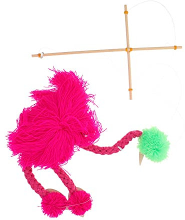 MOLUCKFU Stofftier Plüschtiere Marionette Straußenpuppe Heiser Ausgestopft Giraffe Toys Jucarii Pentru Copii Puppenaugen Pupskissen Marionette Lustige Marionetten Kiefernholz Spielzeug