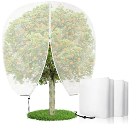 Generisch 2 Stück großes Obstbaumnetz, insektenschutznetz，Gartennetz mit Reißverschluss und Kordelzug, Insekten- und kulturschutznetz, Pflanzenschutznetz für Obstbäume, Büsche und Blumen